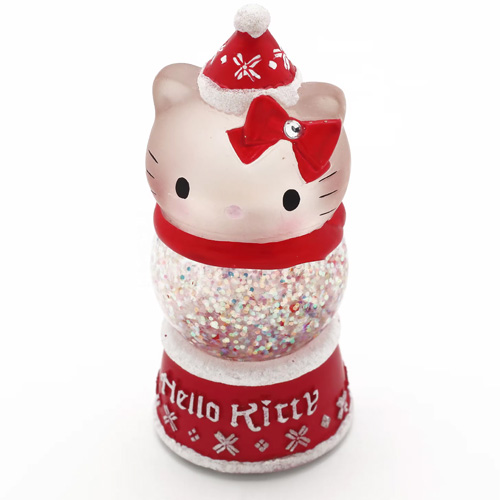 Cute Snow Globe Custom Resin Crafts 45mm Home Decoration Red Pink Souvenir Snowball Gifts For Kids Hello Kitty