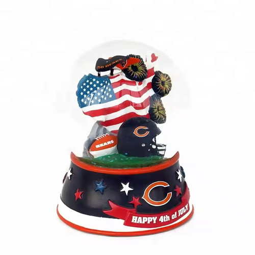 American Souvenirs Snow Globe for Independence Day USA Flag 65mm Glass Snow Ball Custom Snow Globe NFL BEAR