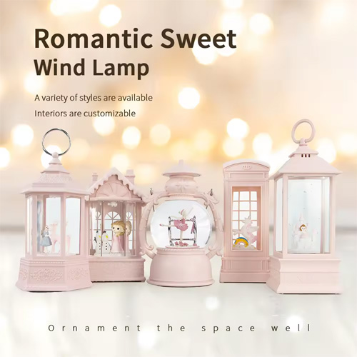 Supplies Custom Decorations Pink Gift Christmas Lights LED Music Box Christmas Lantern Snow Globes