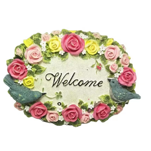 Custom flower home welcome resin wall door hanging garden decoration