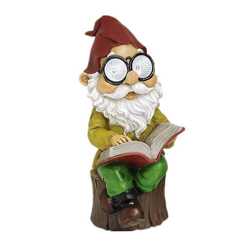 Garden Gnome with Solar-Powered Light Up Eyes