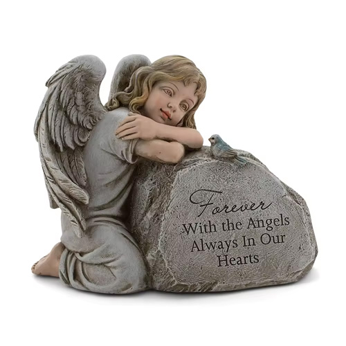 Outdoor Garden Decor Resin Memorial Forever Stone Angel Statue