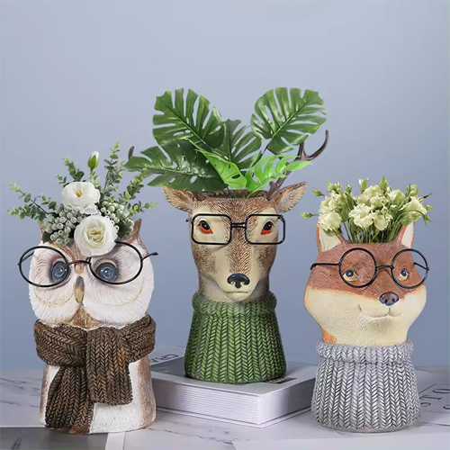 Resin animals garden decoration outdoor animal flower pot for home furnishing decoration