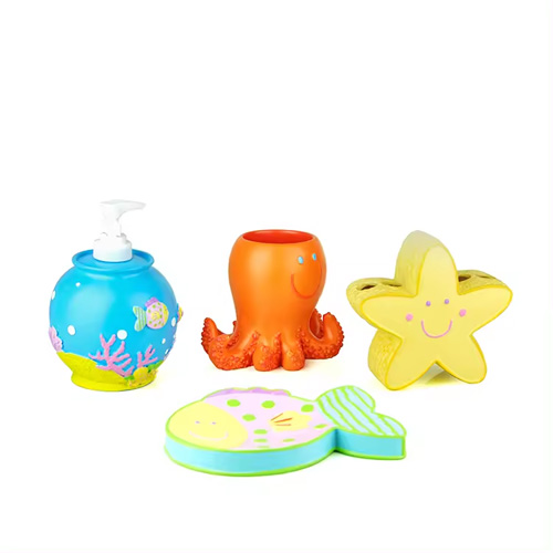 Kids Cute Styles Luxury Four-piece Bathroom Accessories Set Resin